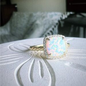 Heirloom Opal moissanite Ring Size 5.5